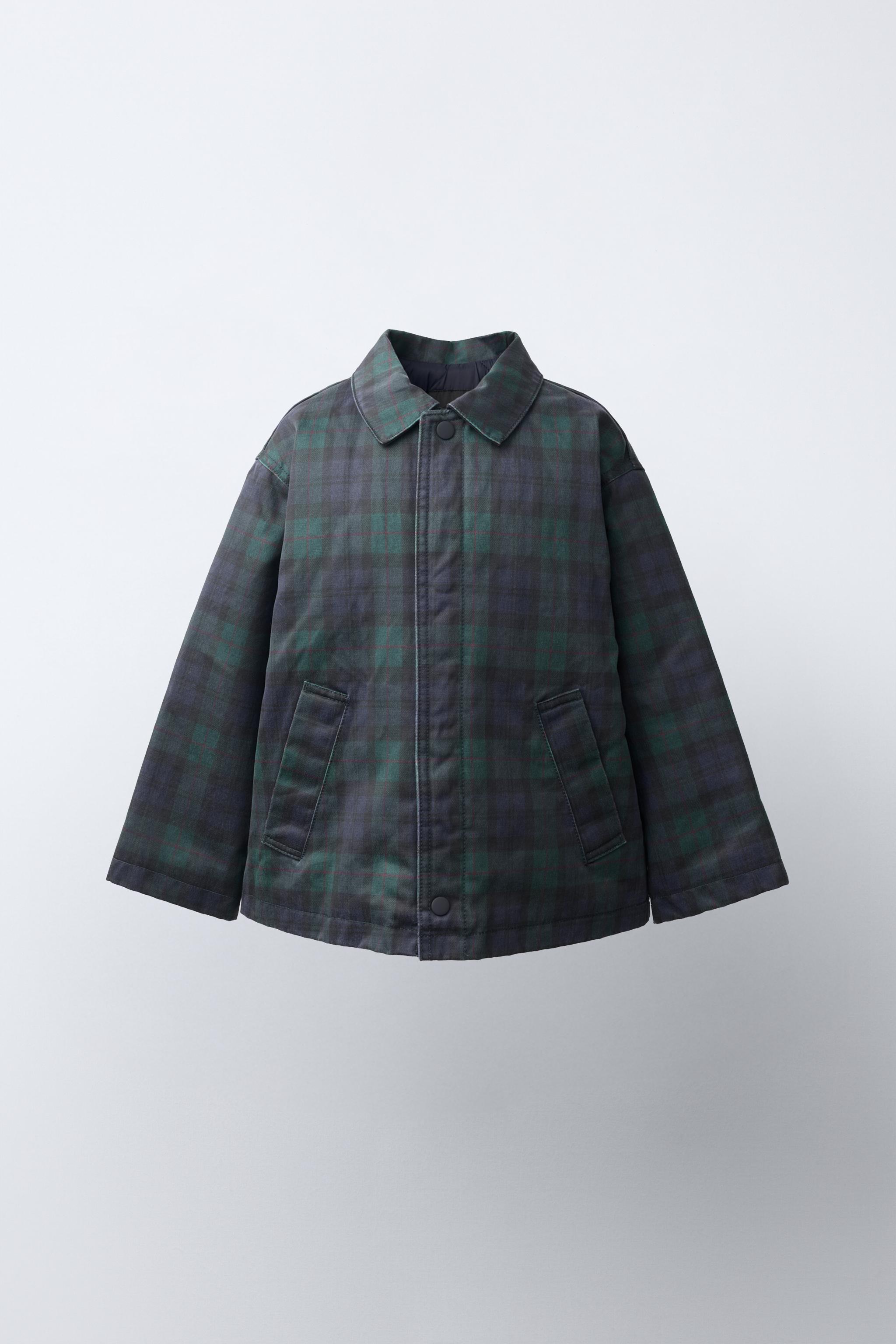 PLAID PRINT WAXED JACKET