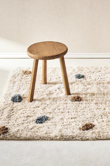 CHILDREN'S RECTANGULAR TEXTURED POLKA DOT RUG - Ecru by Zara - Image 5