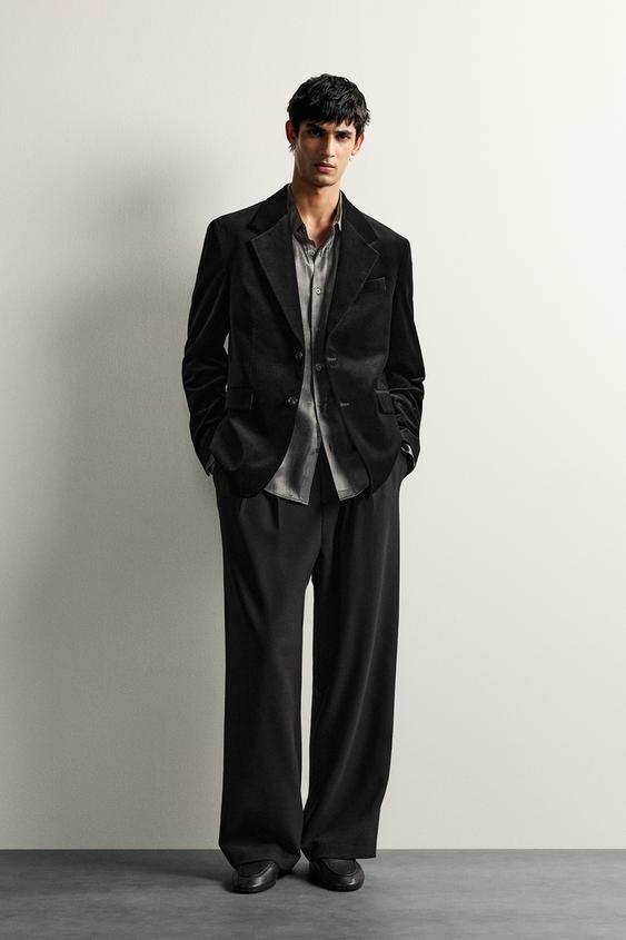 VELVET REGULAR FIT BLAZER - Black by Zara - Image 0