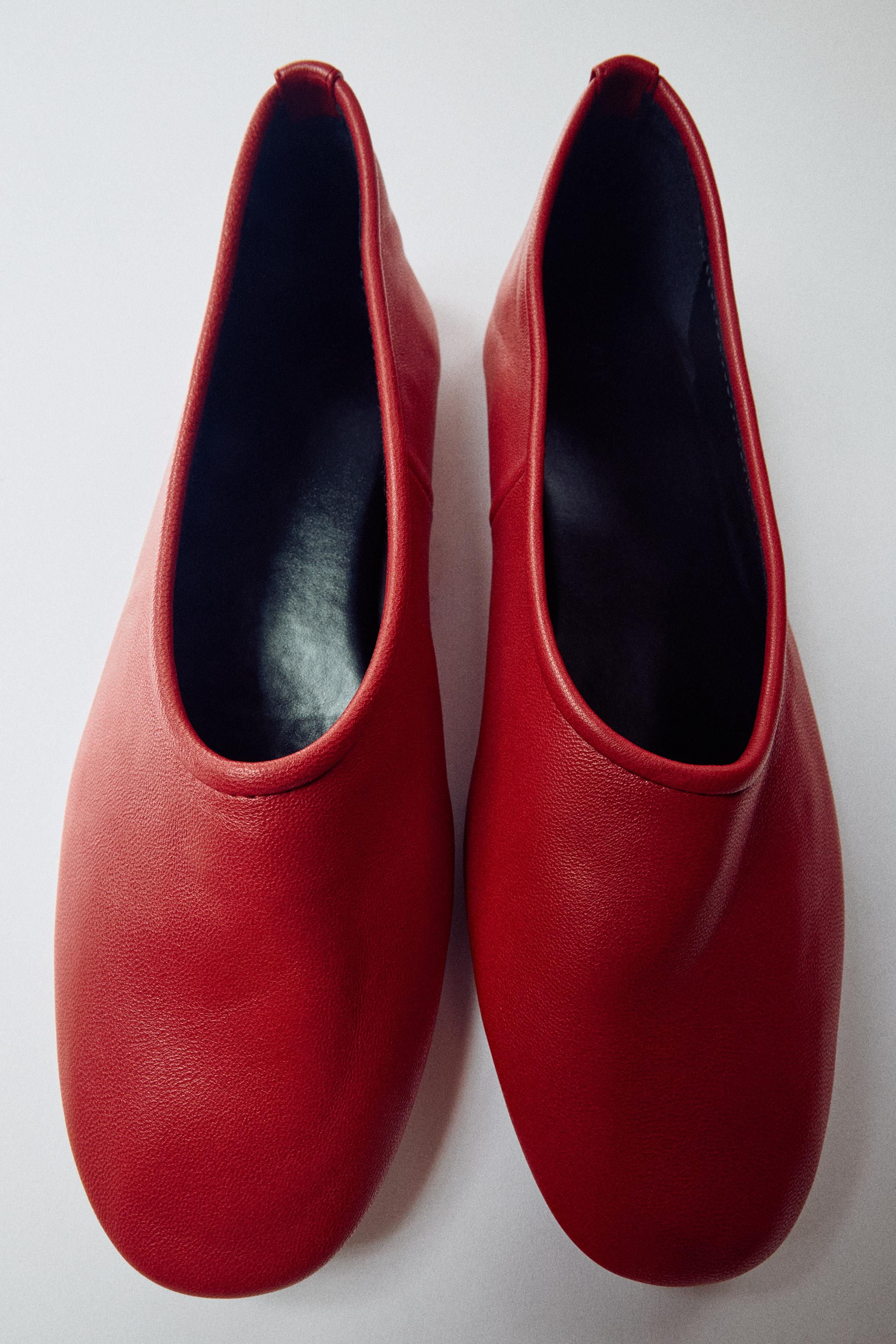 Leather Ballet Flats by Zara