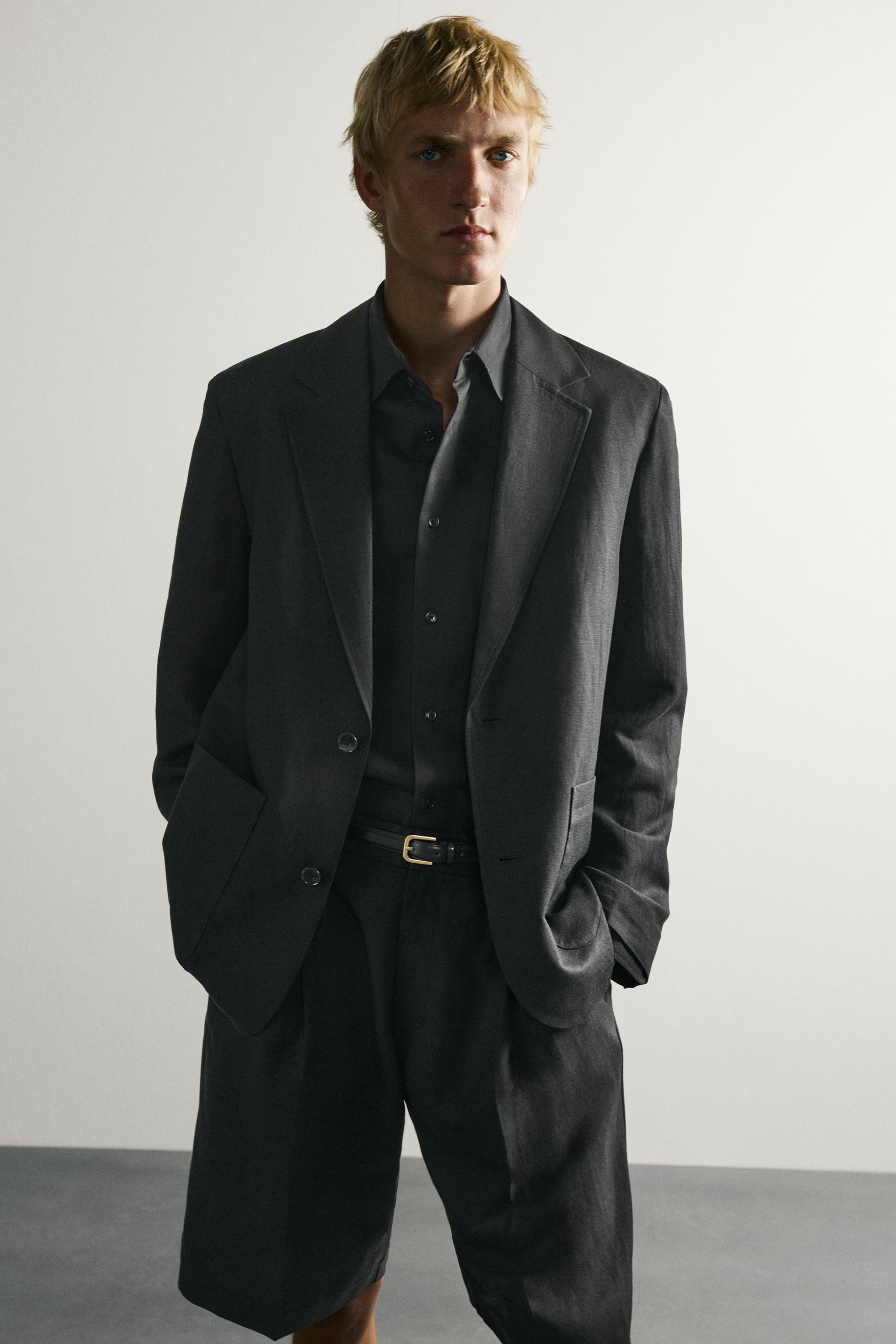 Мужские пиджаки Zara TEXTURED SUIT BLAZER — фото 6