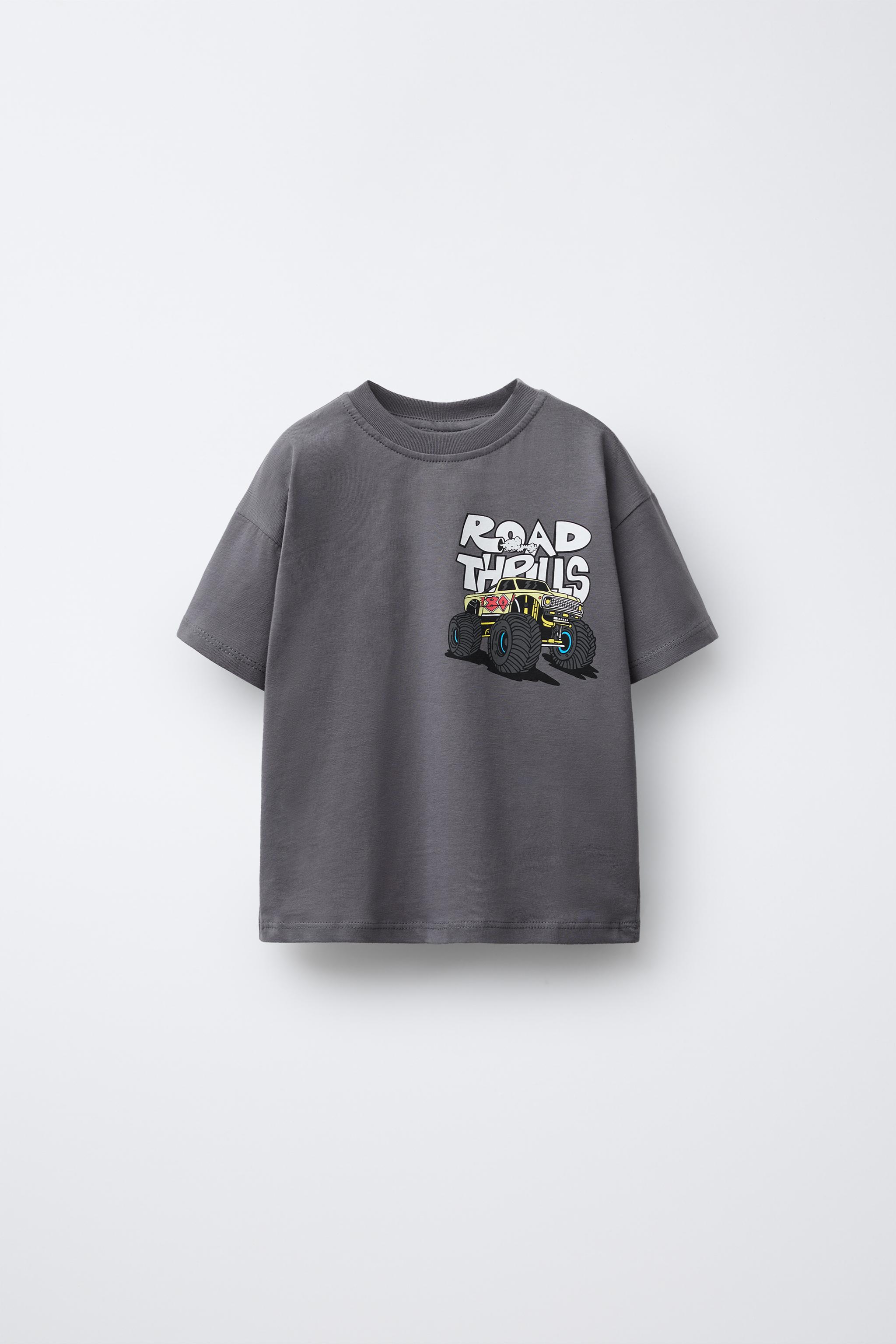 ◇LENINA◇ CALLA city print Tshirt_GRAY CAR PRINT T-SHIRT - Dark gray | ZARA United States