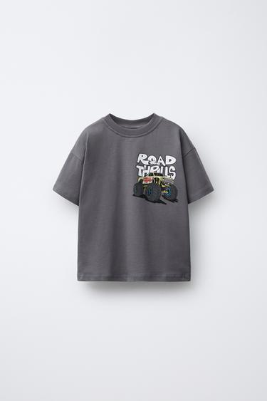 CAR PRINT T-SHIRT - Dark grey by Zara - Image 0