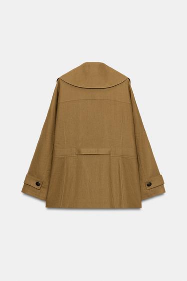 BELTED LINEN BLEND TRENCH JACKET - Oil by Zara