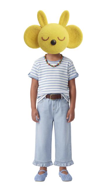 GERIPPTES T-SHIRT MIT STREIFEN UND SCHLEIFEN - Gestreift von Zara