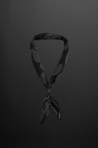 PRINTED BANDANNA - Black by Zara