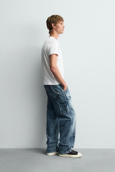JEAN CARPENTER EFFET DÉLAVÉ - Bleu de Zara - Image 3