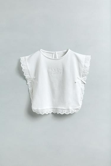 FLORAL EMBROIDERED BOW BLOUSE - White by Zara - Image 3