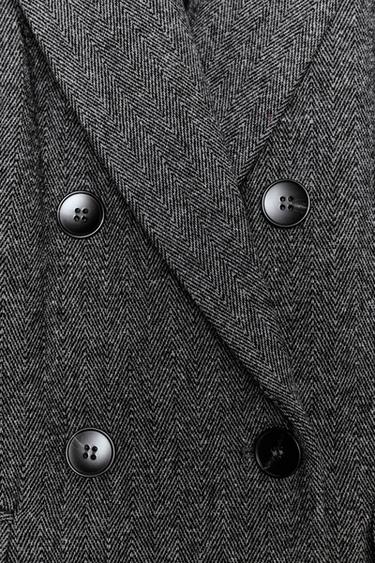 VESTE OVERSIZE À BOUTONNAGE CROISÉ - Gris de Zara - Image 8