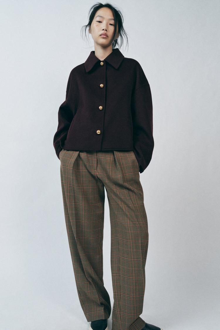 ウール混紡ジャケット ZW COLLECTION - バーガンディ | ZARA Japan / 日本
