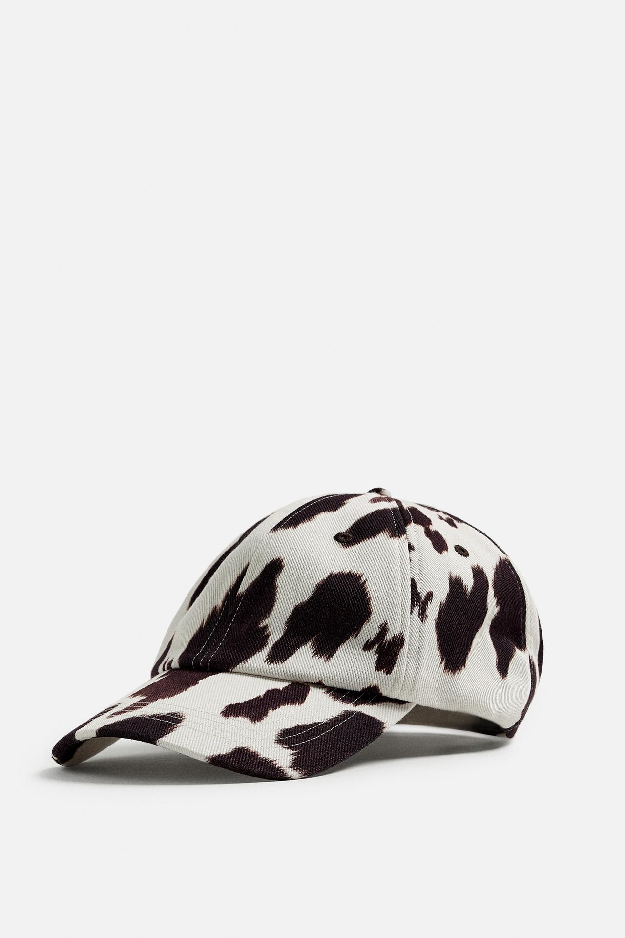 Zara ANIMAL PRINT CAP - White