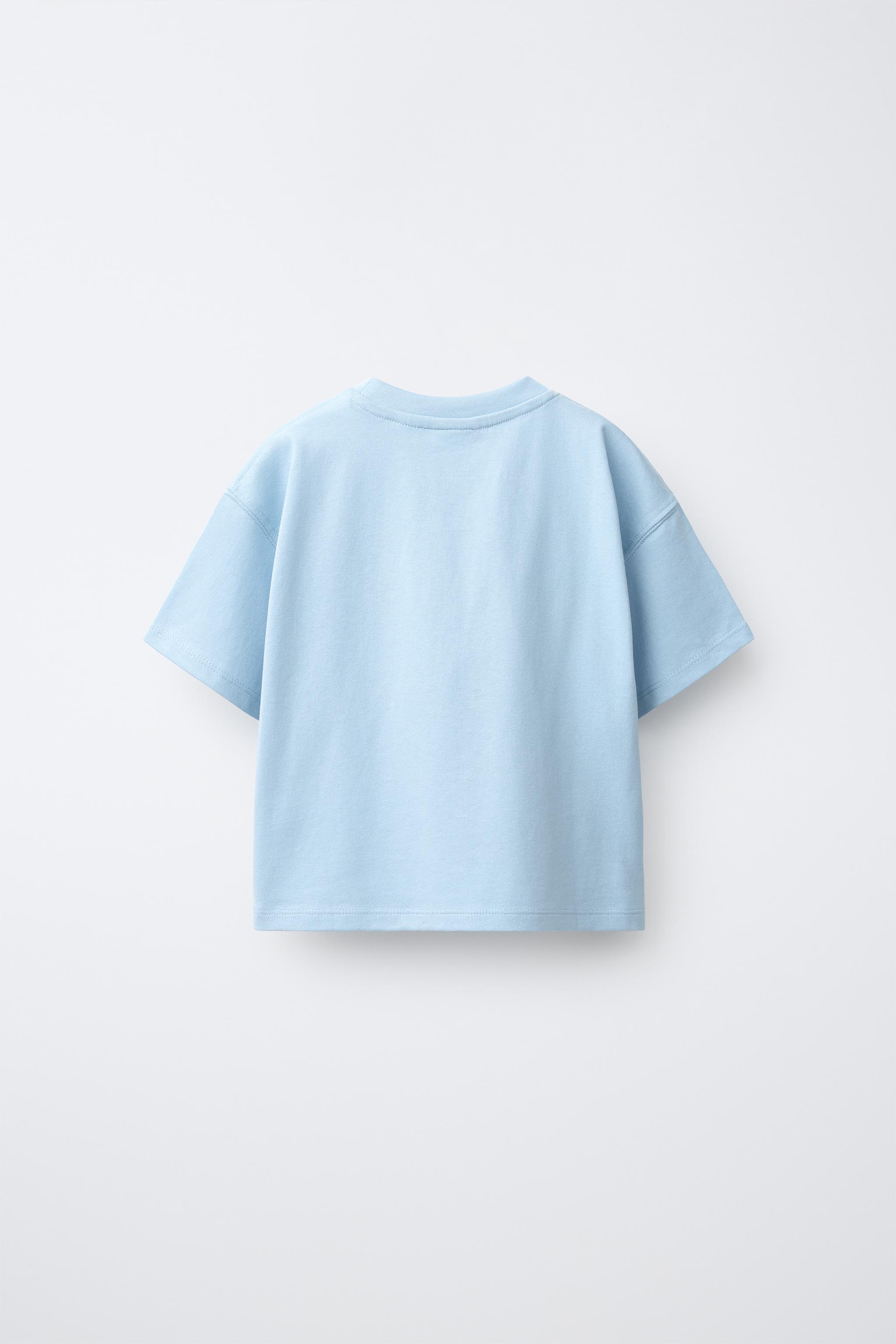CITIES EMBROIDERED T-SHIRT — Light blue