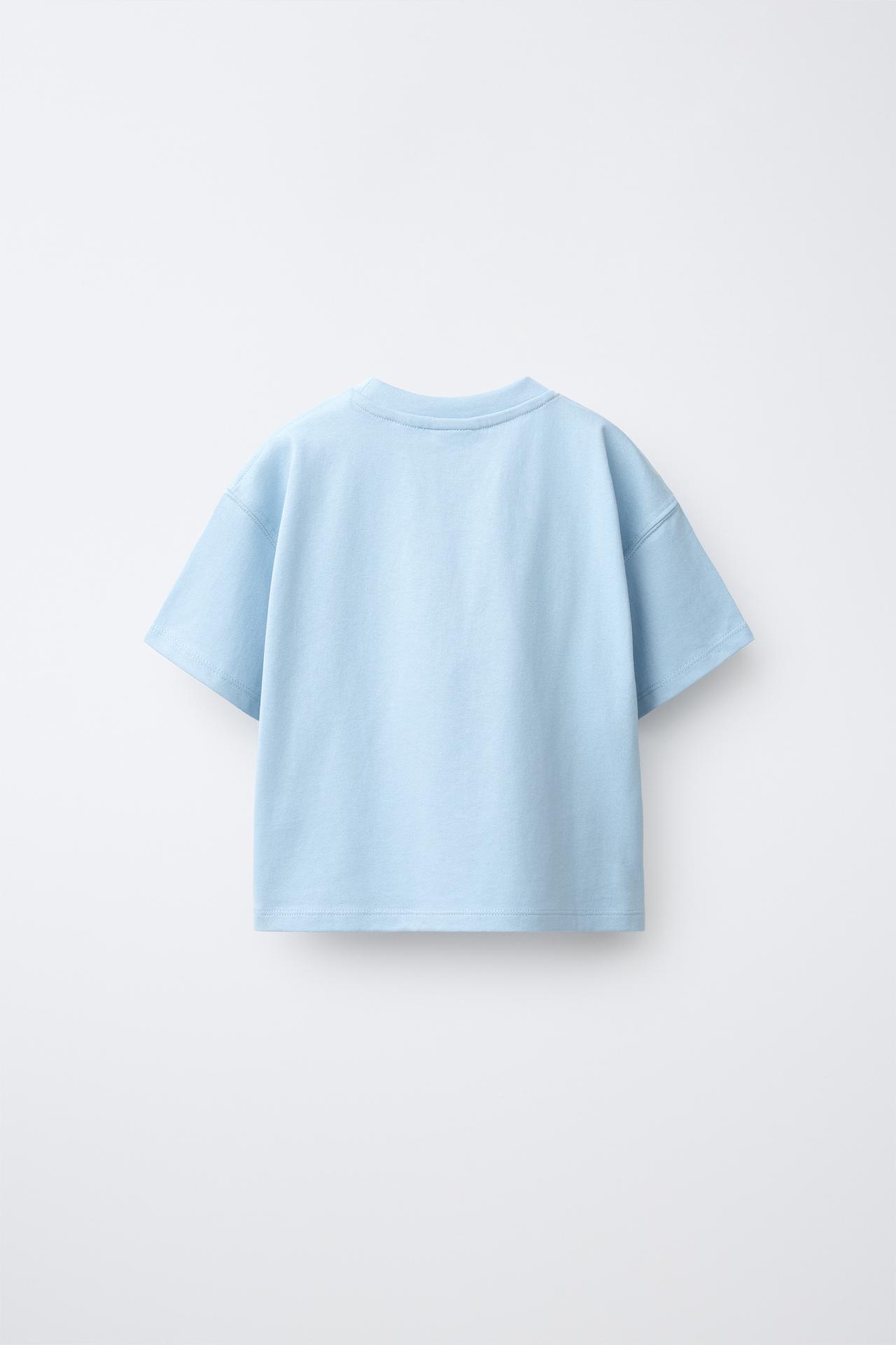 CITIES EMBROIDERED T-SHIRT — Light blue