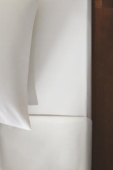 DRAP-HOUSSE PERCALE DE COTON | 40 CM DE HAUT (200 FILS) - Blanc de Zara - Image 1