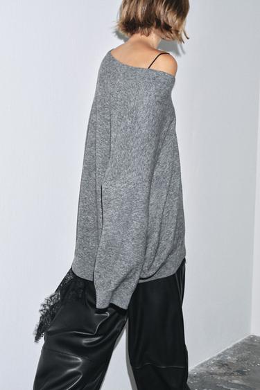 OVERSIZED WOOL SWEATER - Grey marl by Zara - Image 2
