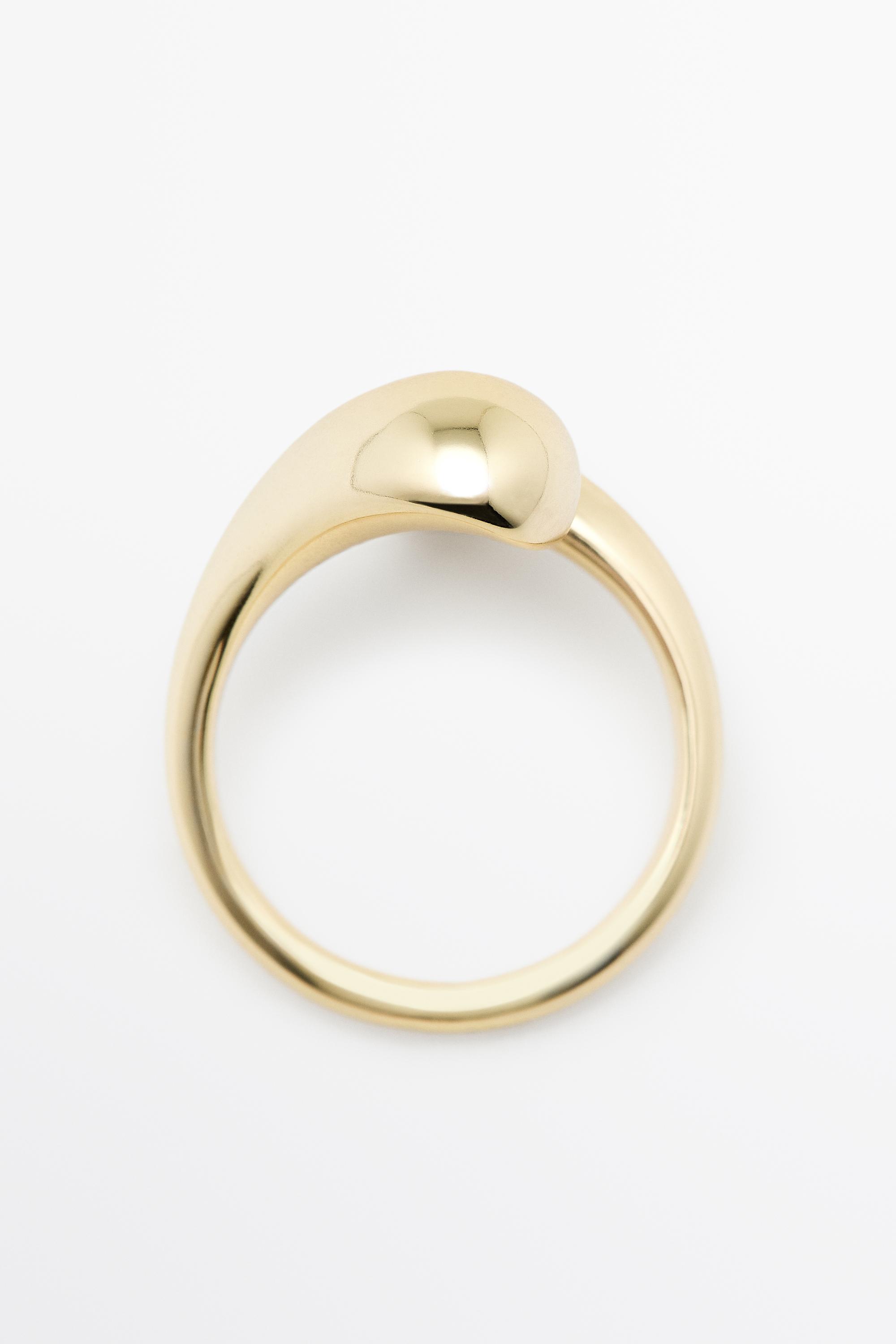 Double teardrop ring — Golden