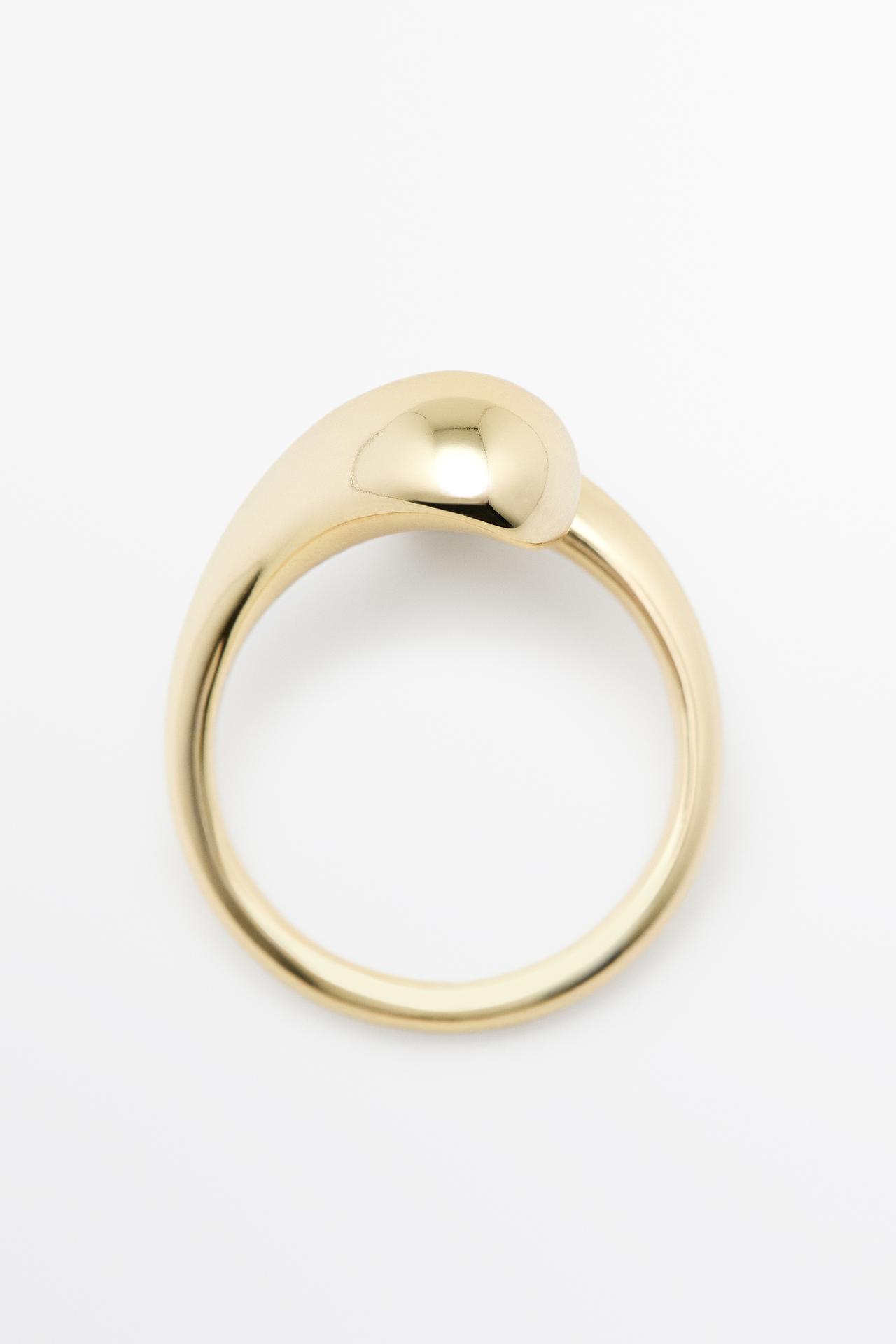 Double teardrop ring — Golden