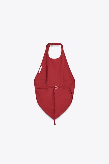 OPEN-BACK HALTER TOP - Red by Zara