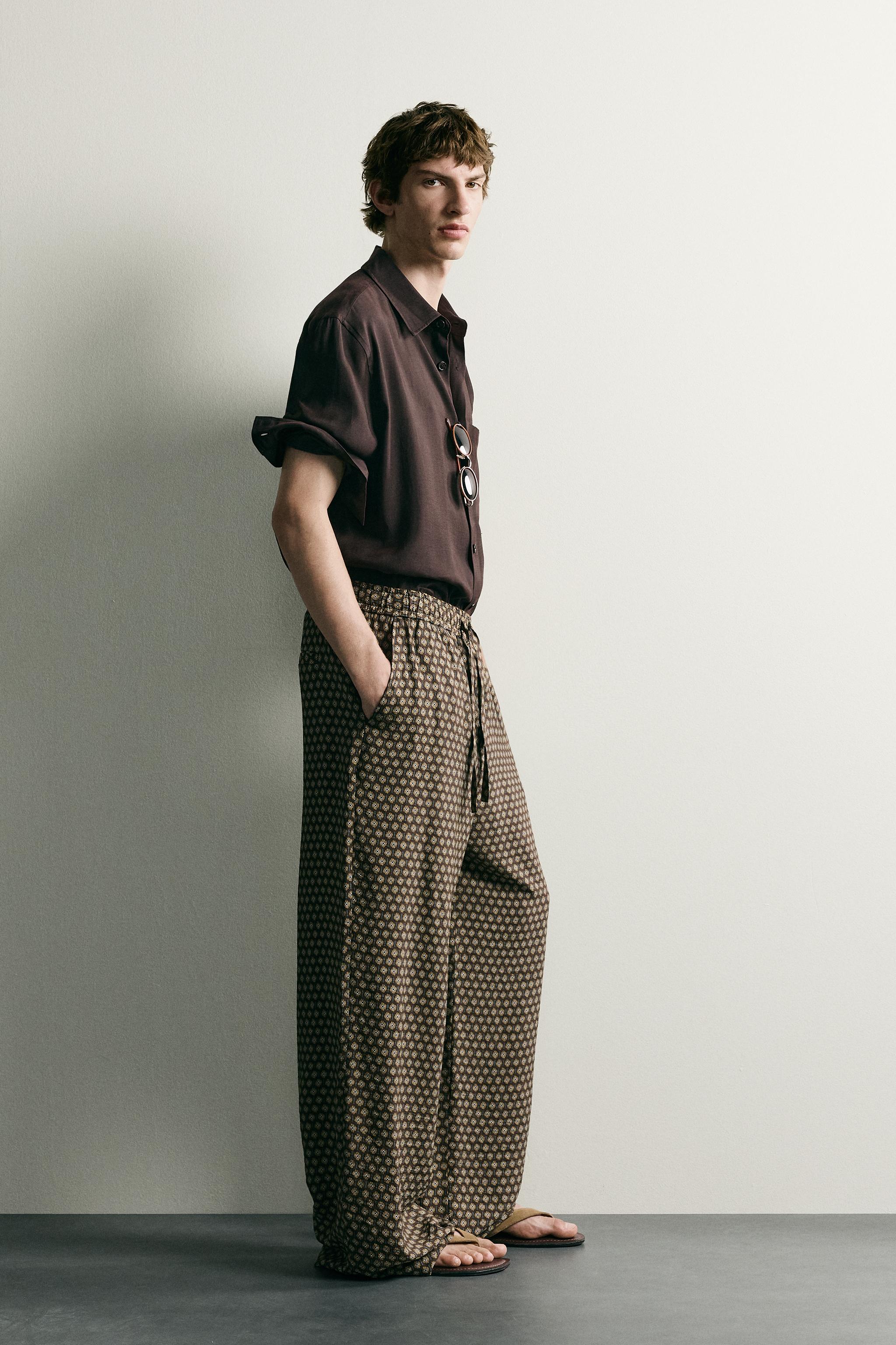 Мужские брюки Zara PRINTED JOGGER WAIST PANTS — фото 4