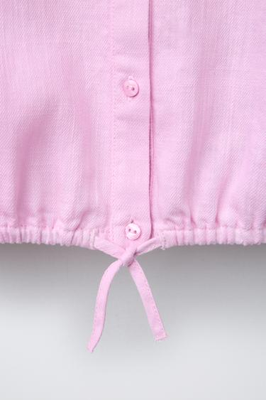 CHEMISE COL CLAUDINE COTON LIN - Rose / Lilas de Zara - Image 3