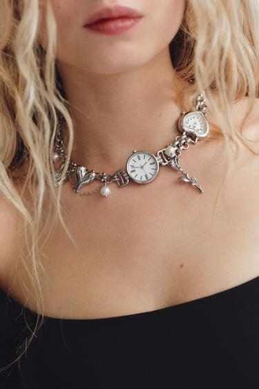 COLLIER CHARMS MONTRES - Argent de Zara - Image 1