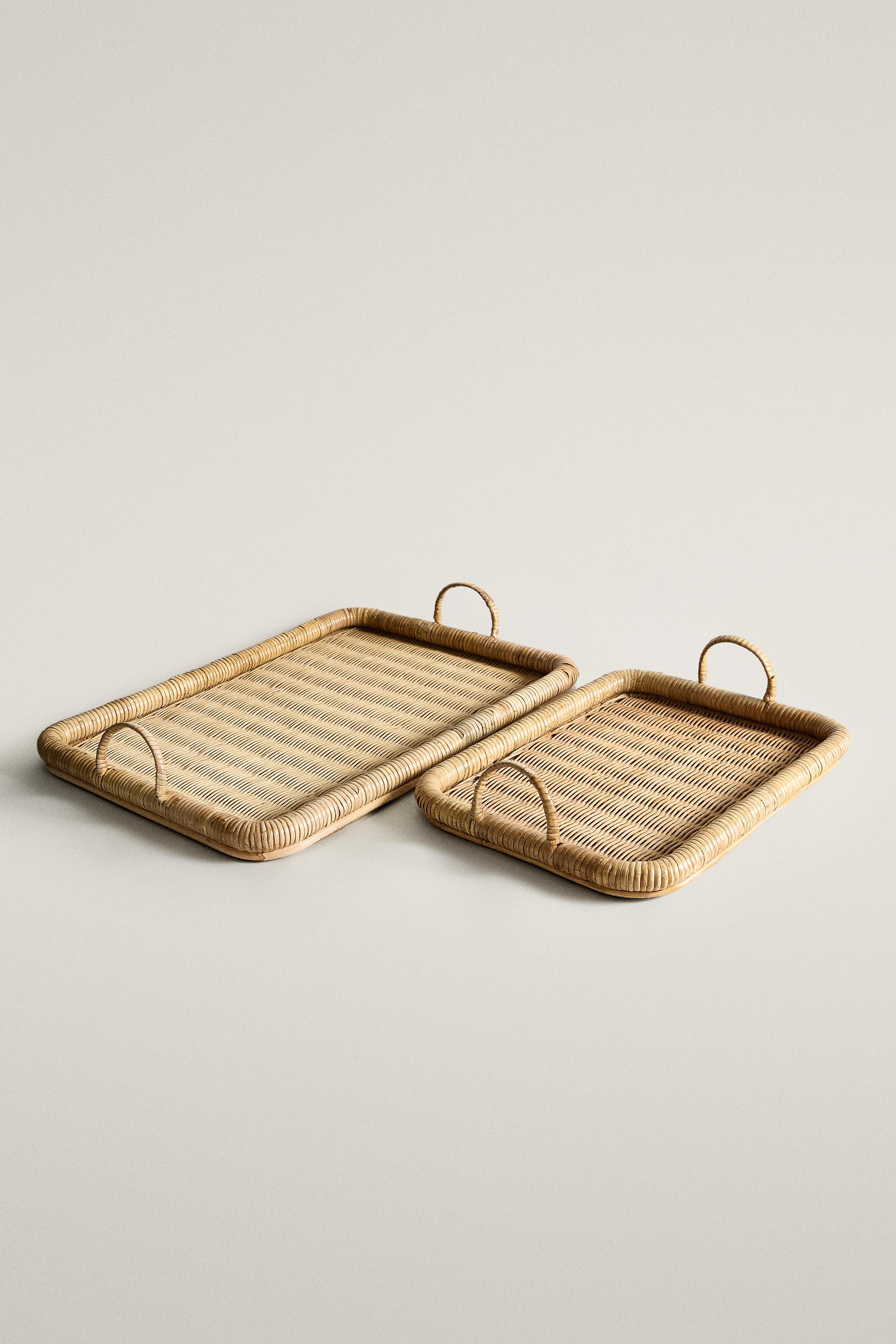 RECTANGULAR RATTAN TRAY