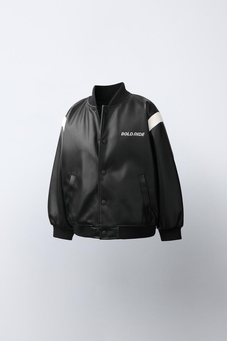 Cazadora bomber efecto piel