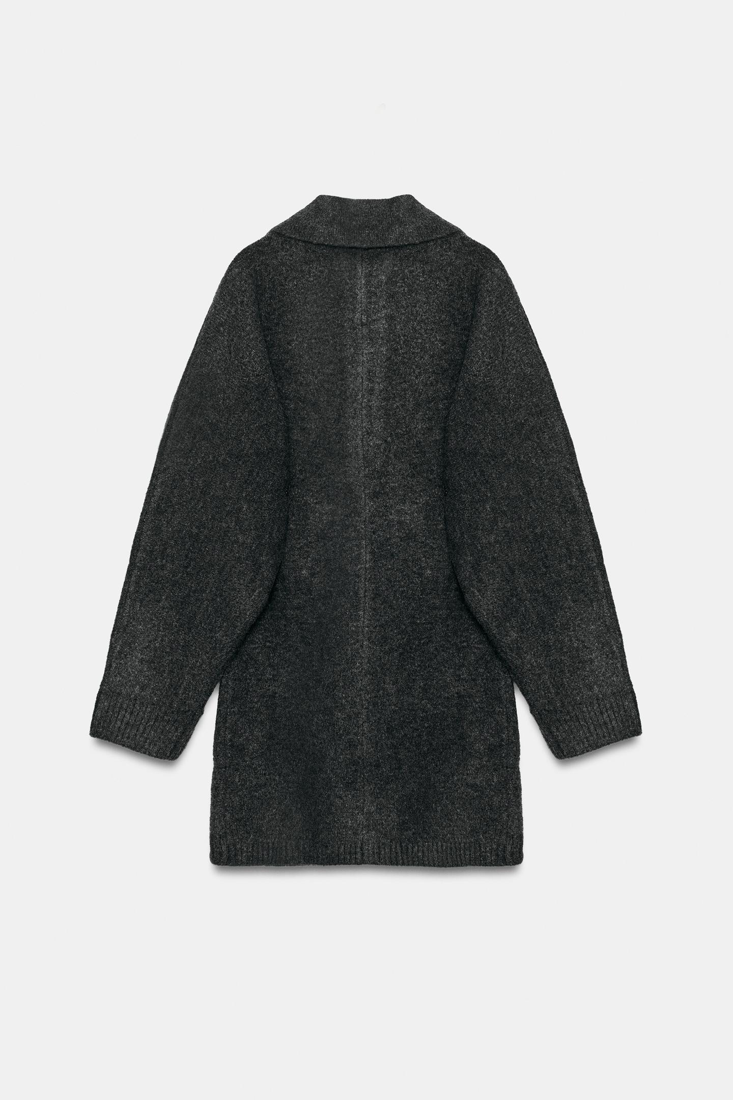 Женское платье Zara Knit Mini, цвет: Тёмный серый — фото 9