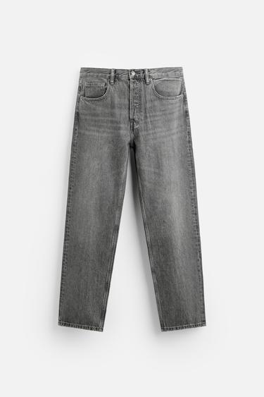 JEANS STRAIGHT FIT - Gris de Zara