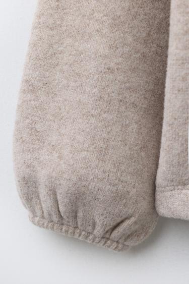 EMBROIDERED SOFT TOUCH PETER PAN COLLAR T-SHIRT - Sand / Marl by Zara