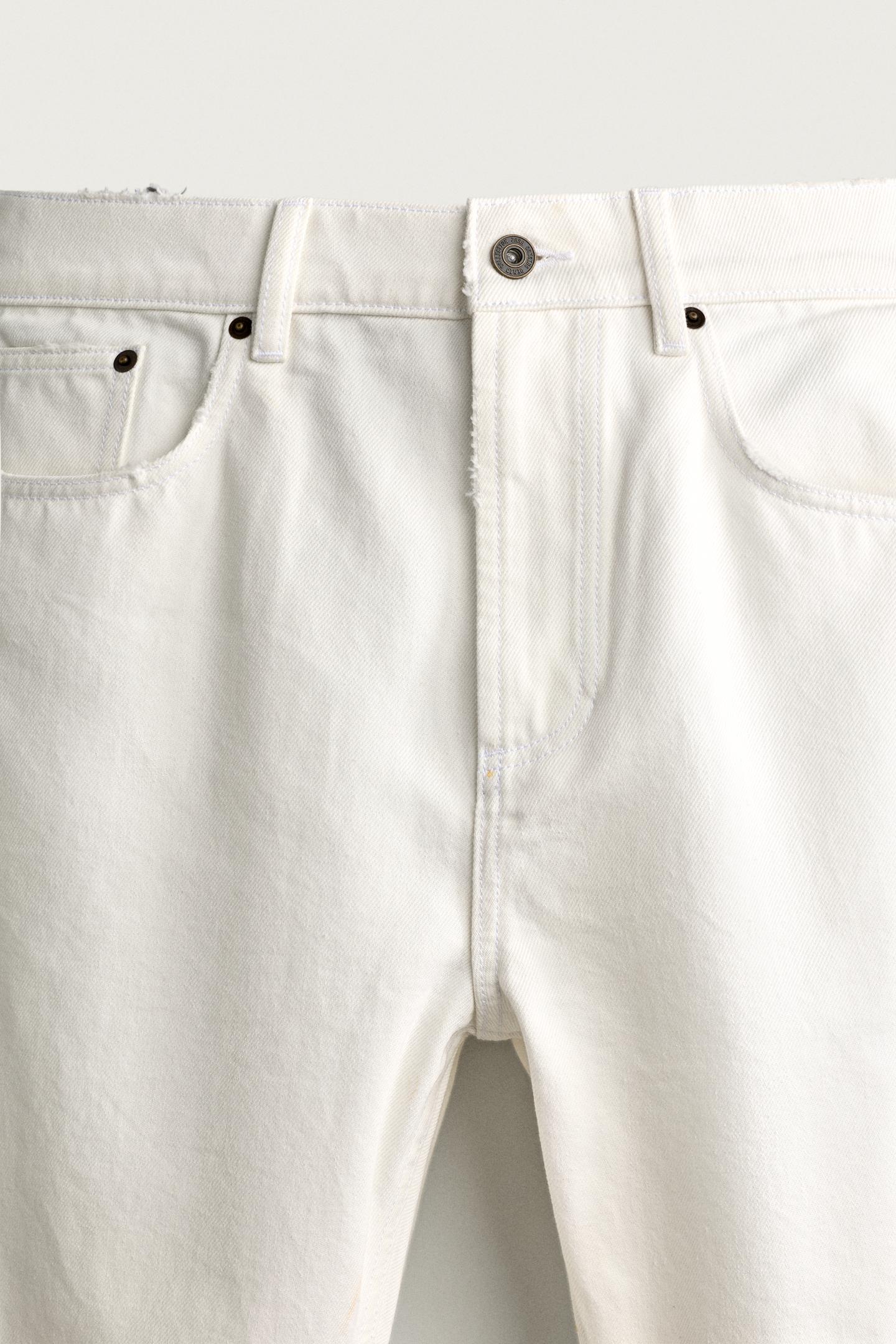 Мужские джинсы Zara Baggy Fit, цвет: Белый — фото 8
