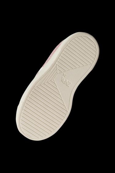STRIPED COTTON TRAINERS - Red by Zara