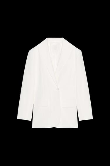 Zara OVERSIZED LONG BLAZER - Oyster-white - Image 0