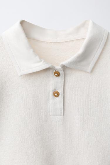 POLO COLLAR BODYSUIT - Oyster-white by Zara - Image 2