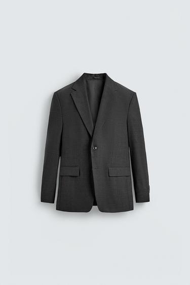 КОСТЮМНЫЙ ПИДЖАК В КЛЕТКУ — Антрацитово-серый от Zara