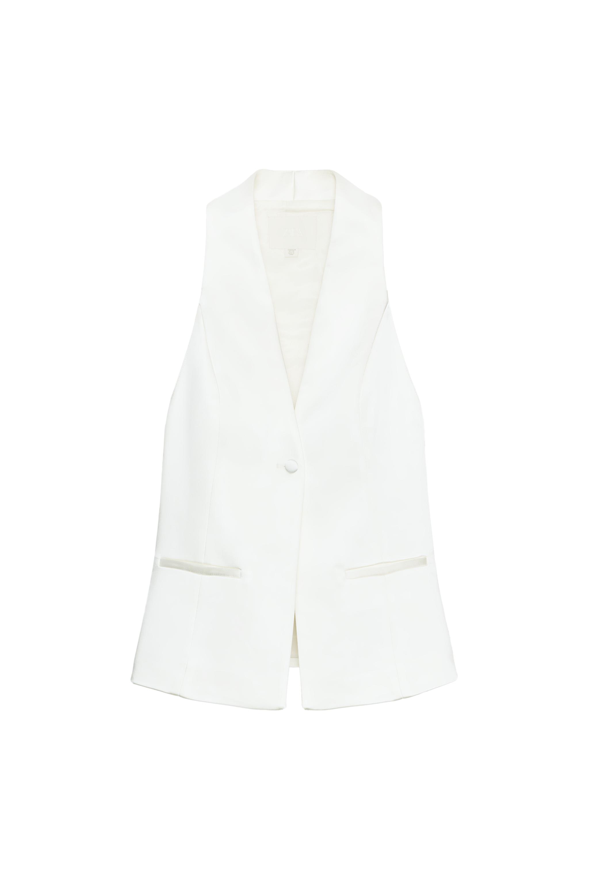 SATIN TUXEDO WAISTCOAT - Oyster-white | ZARA United States