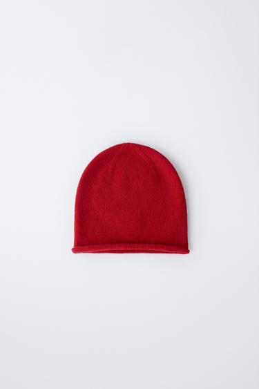 FINE KNIT BEANIE - Red by Zara - Image 0
