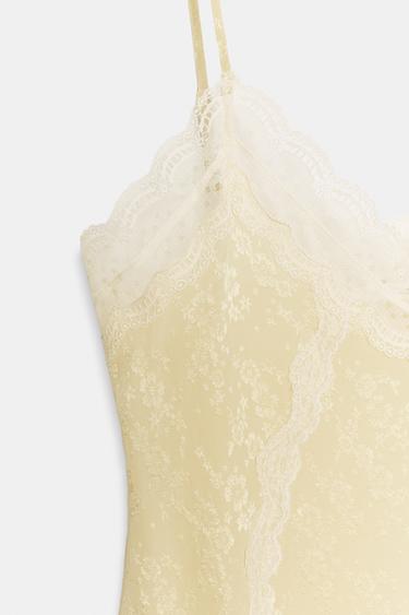 TOP JACQUARD DENTELLE ZW COLLECTION - Jaune pastel de Zara - Image 5