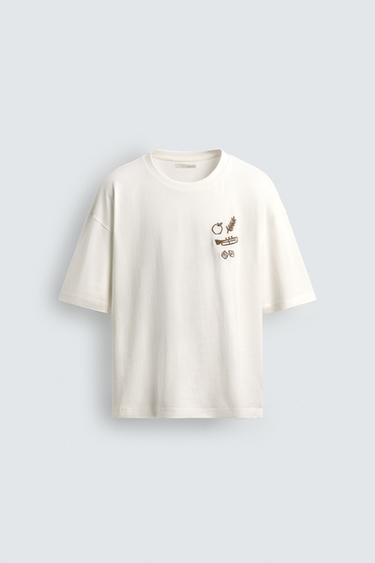 CAMISETA RELAXED FIT - Blanco roto de Zara - Imagen 0