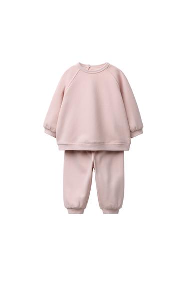 ENSEMBLE SWEAT ET PANTALON JOGGER BASIQUE - Rose pâle de Zara