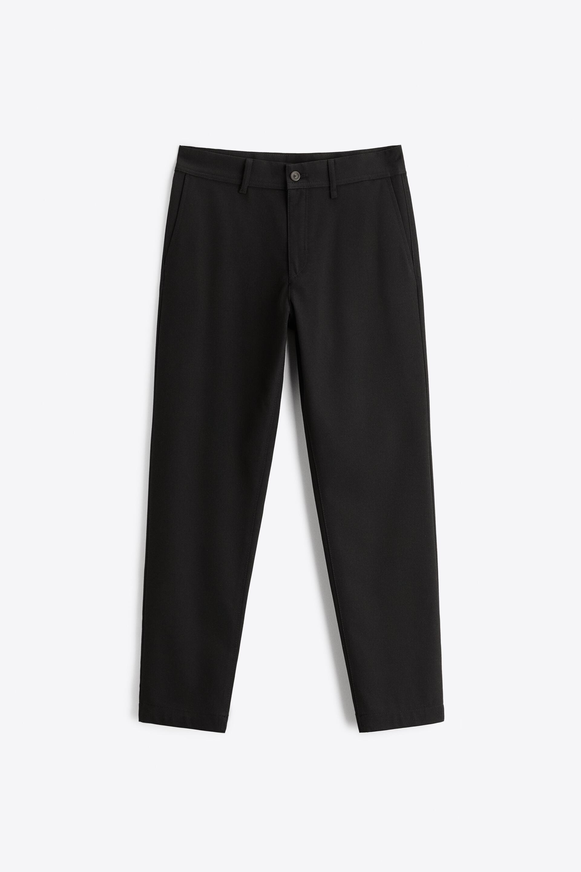 Black slim fit sales trousers