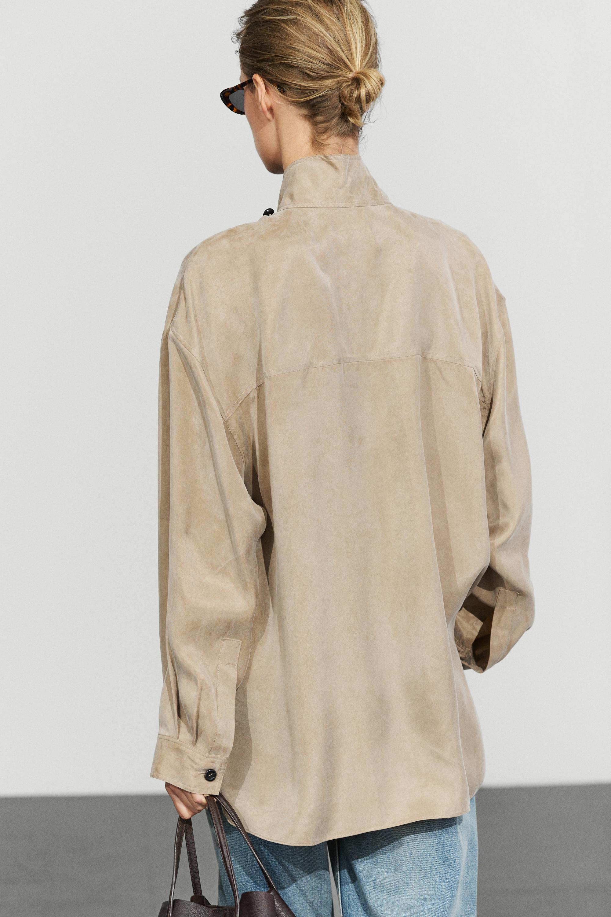 High neck wrap shirt