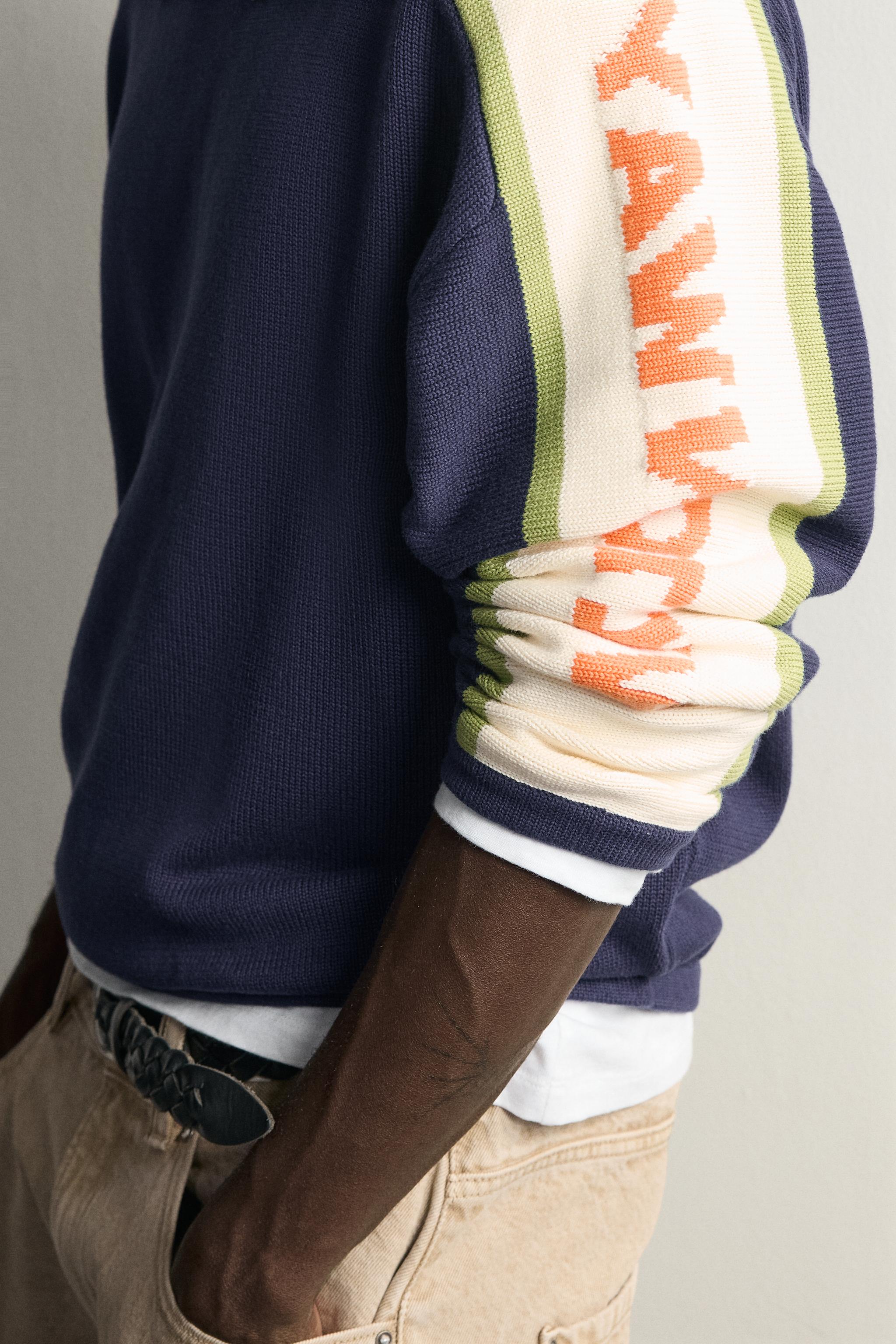 CONTRAST BANDS JACQUARD JUMPER