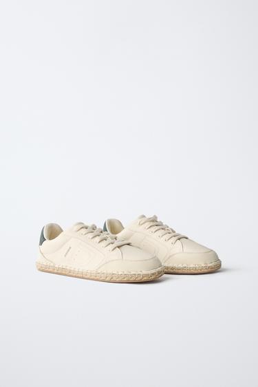 JUTE ESPADRILLE TRAINERS - White by Zara - Image 1