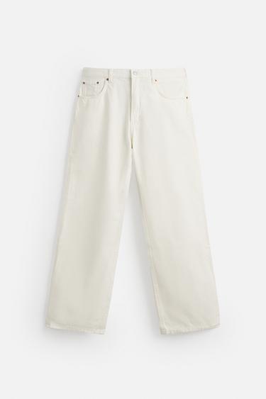 BAGGY FLARE FIT JEANS - Oyster-white by Zara - Image 6