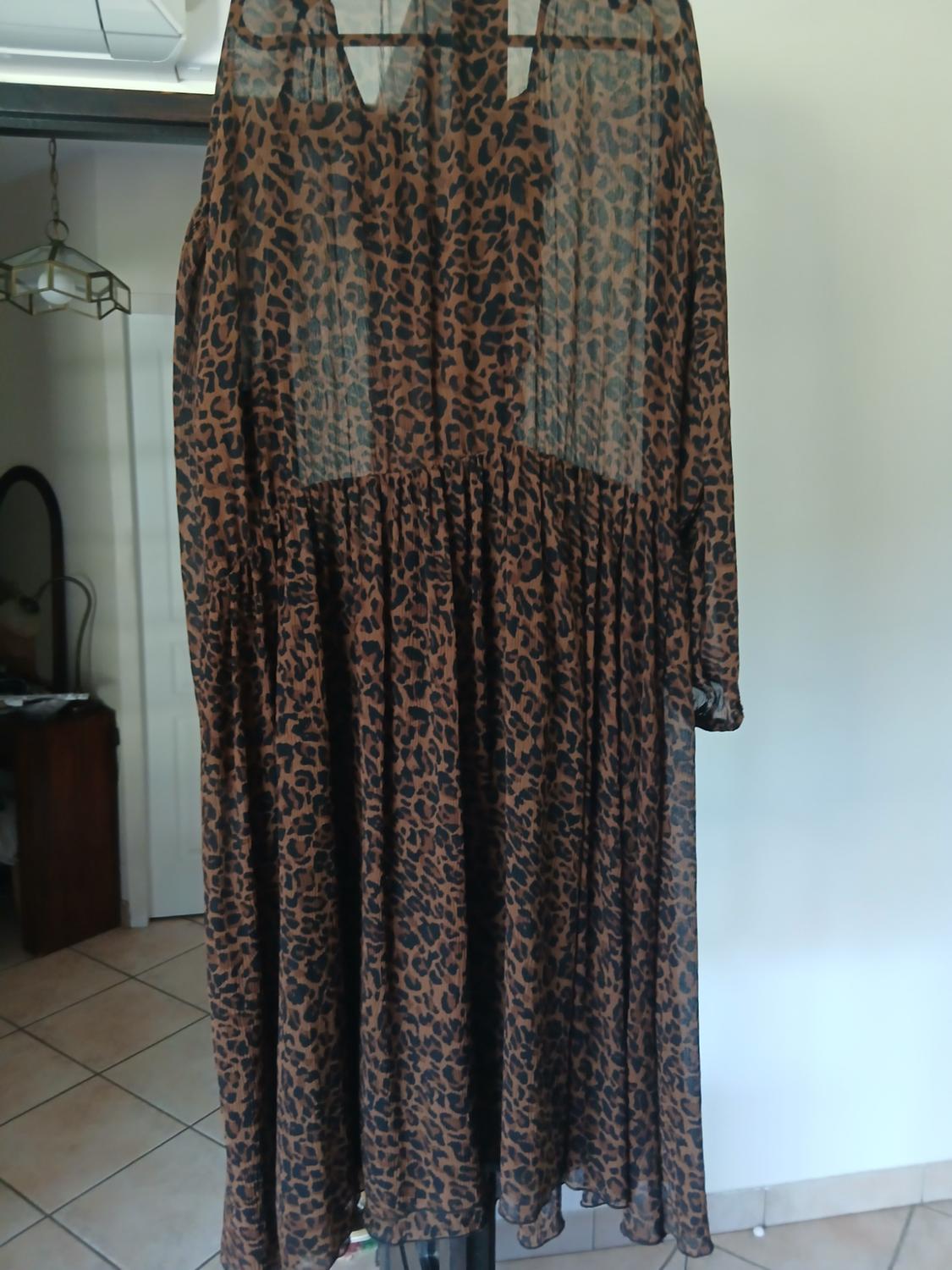 RUFFLED ANIMAL PRINT DRESS - Image 2