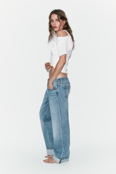 TRF LOW-RISE LOOSE FOLDED JEANS - Blue by Zara - Image 3