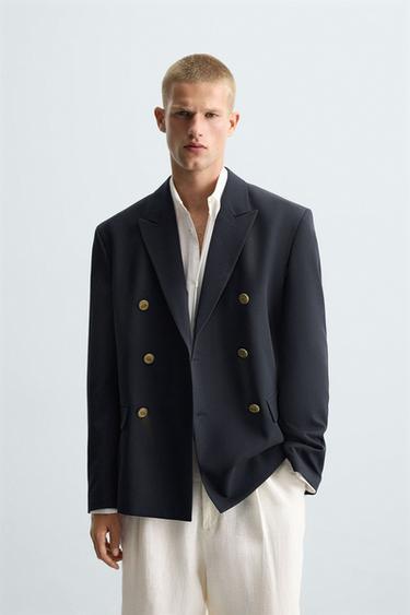 BLAZER CROISÉ - Bleu marine foncé de Zara - Image 1