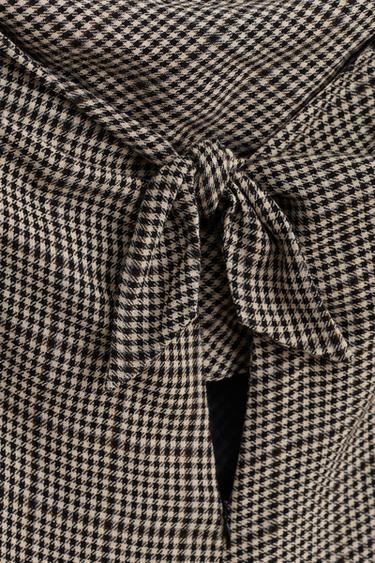ROBE À CARREAUX PLIS PLATS LIMITED EDITION - Sable / Noir de Zara - Image 8