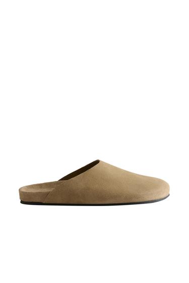 SABOT MINIMALISTE EN CUIR - Gris taupe de Zara